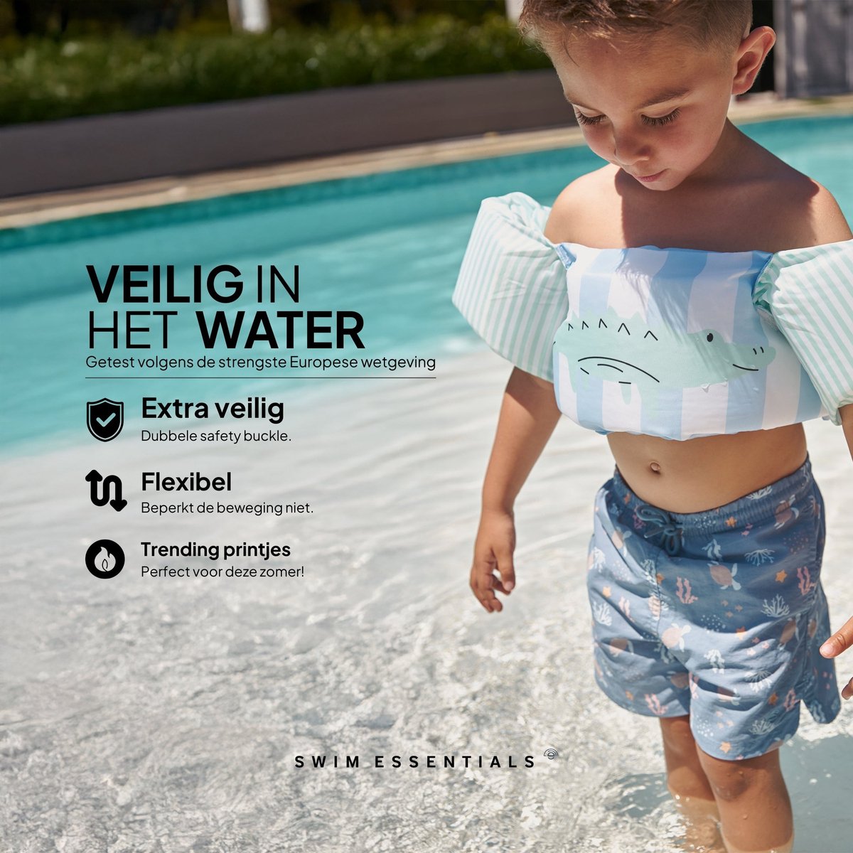 Swim Essentials Puddle Jumper - Groen Krokodil - Animal Bands - 2/6 Jaar — afbeelding 6