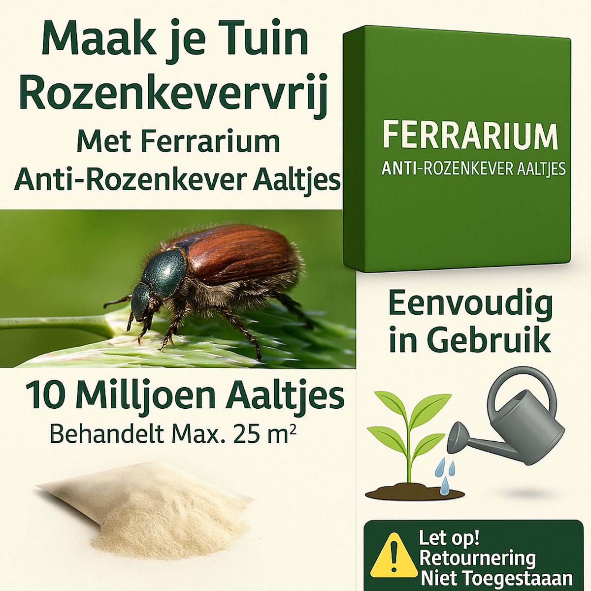 Ferrarium aaltjes tegen rozenkevers - voor 25m² grond
