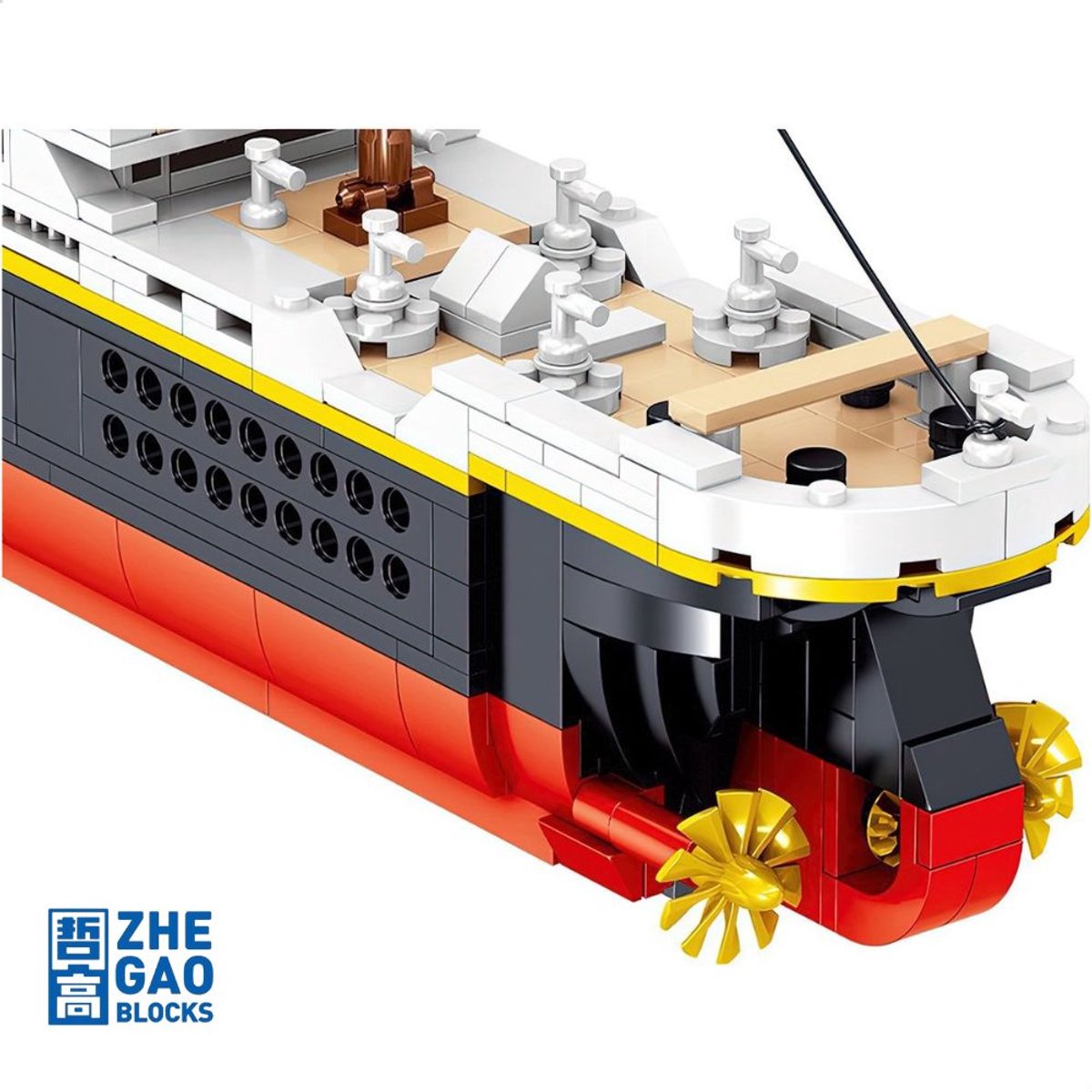 Zhe Gao 01010 Titanic bouwset | Classic creator boot | Technic ideas | STEM educatief speelgoed icons bouwpakket niet geschikt voor Lego | Cruise schip modelbouw voor volwassenen & kinderen | Bouwdoos met 1288 bouwstenen — afbeelding 9