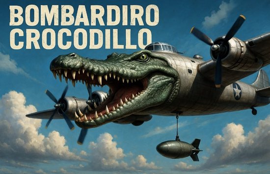 Extra Grote A1 Bombardiro Crocodillo (Italian brainrot) Poster