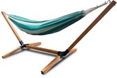 Rijoka Hangmat Met Houten Standaard - Draagkracht 150kg - 270x100x95cm - Hangmat Stripes