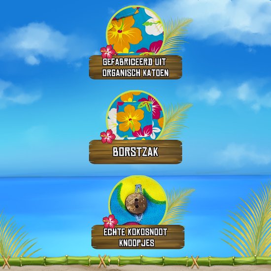 T-shirt Tropical Hawaii Zebra & Friends - Taille L - Déguisements - Déguisements Tropical - Fleurs - Multicolore - Oranje