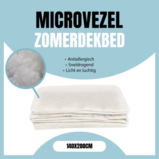 Eleganzzz Microvezel Zomerdekbed - Zomerdekbed 140x200cm - Dekbed Zomer - Eenpersoons - Dekbedden
