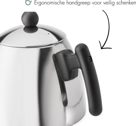 Bredemeijer Grote roze roestvrijstalen theepot 1,2 liter dubbelwandig - isolerende kan voor langer theegenot