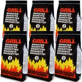 Bol.com Deuba Houtskool - 6x3 kg Briketten - BBQ Grill aanbieding