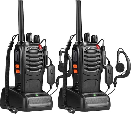 Current Components 88E - Talkie Walkie 2 Pièces - Talkie Walkie - Portée 5km - PMR 446 Mhz - Avec Lampe de Poche LED
