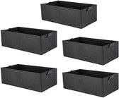5 stuks - Planten groeizak - Kweekzak - Plantenzak - Herbruikbaar - Zwart - 60 * 30 * 20 cm - Plantenmand - Gevoeld