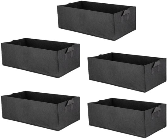 5 stuks - Planten groeizak - Kweekzak - Plantenzak - Herbruikbaar - Zwart - 60 * 30 *...
