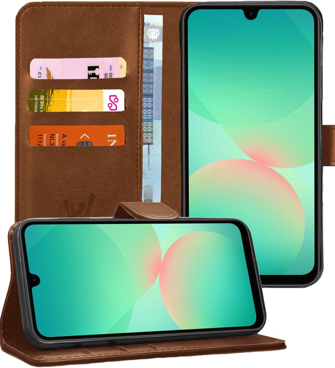 Hoesje geschikt voor Samsung Galaxy A17 5G / A26 - Portemonnee Book Case Bruin