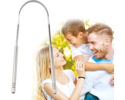 Hygienische Tongreiniger - tongschrapers - tong - mondverzorging - slechte adem - tong schraper - tong reiniger - tong verzorging - tong kuisen - verzorging - persoonlijke verzorging - RVS