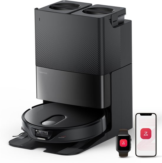 Roborock Qrevo Slim Robotstofzuiger met Dweilfunctie –11000Pa –Intelligente Vuildetectie–Multifunctioneel Dock 3.0– StarSight– 3D ToF Navigatie –FlexiArm– Wasmop Met Warm Water