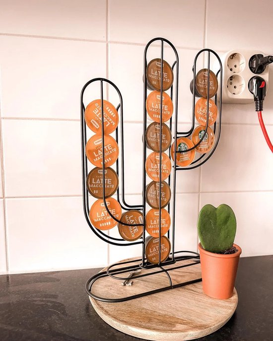 Koffie - Dolce Gusto - cuphouder - cactus - Goud - 20 cups - Koffiecups houder/standaard - Metalen cactus — afbeelding 2