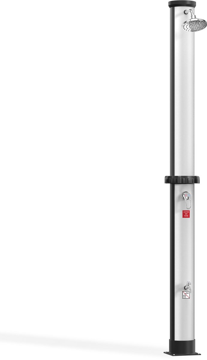 Aufun Solar Douche, Tuindouche, Campingdouche, Zwembaddouche, Geen Stroomaansluiting Nodig, Buitendouche Met Tuinslang, Aangesloten Op De Kraan, 40 Liter (Zwart + Zilver)