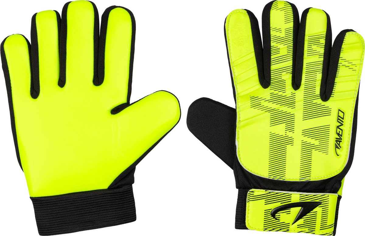 Avento Keepershandschoenen - Junior - Geel/Zwart - Maat L - PU Grip