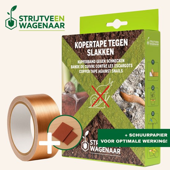 Strijtveen & Wagenaar kopertape – 20m x 2,5cm – anti-slakken