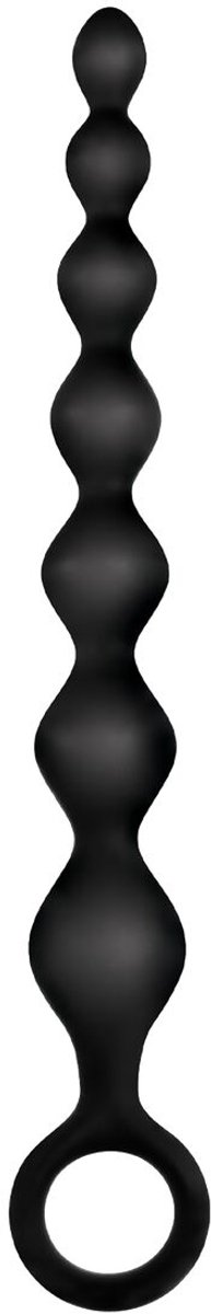 NMC 7 inch geribbeld siliconen anale kralen - Zwart - 21 cm