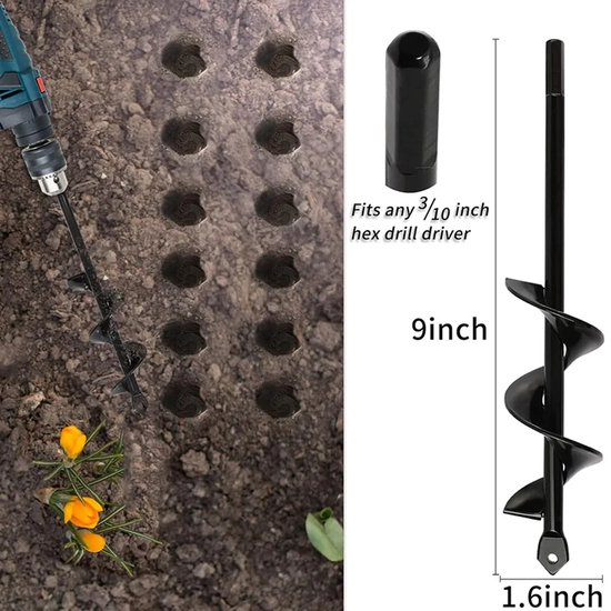 Tuinboor - Grondboor - Boor voor het planten - Spiraalvormige tuinboor — afbeelding 3
