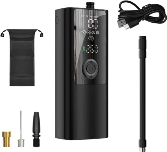 Goodyear Draagbare Oplaadbare Draadloze Compressor 6000 MAh, 5 In 1 Inflatie Deflatie Drukmeting Powerbank 6 Led Zaklamp Accessoires Inbegrepen Sigarettenaansteker Stopcontact 2224446185