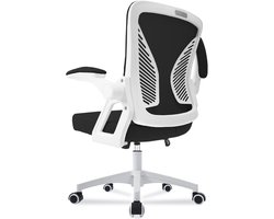 Milacyee Bureaustoel - Ergonomische Bureaustoel – Verstelbare Gaming/Computerstoel met Mesh Rug & Lendensteun – 90° Opklapbare Armleuningen – Directiestoel met Stille Wieltjes – Tot 150 kg Belasting - Wit - Geschikt voor thuiswerk en kantoor