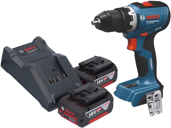 Bosch GSB 18V-65 Professionele accu klopboormachine 18 V 65 Nm borstelloos + 2x accu 4.0 Ah + lader