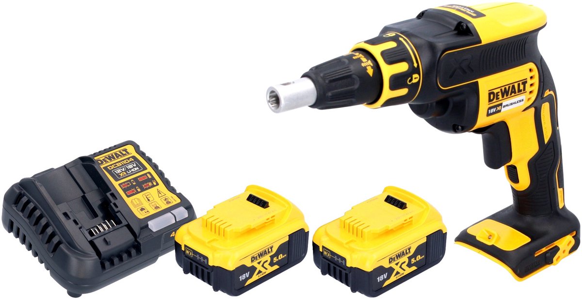 DeWalt DCF 620 P2 accu-droogbouwschroevendraaier 18 V 30 Nm borstelloos + 2x accu 5.0 Ah + lader
