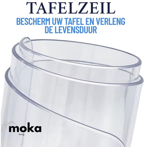 Trente Transparant Tafelzeil Rond 100 cm – Dikte 2mm – Tafelbeschermer met Afgeschuinde Randen – Waterdicht & Krasbestendig – Gemakkelijk Schoon te Maken & Duurzaam