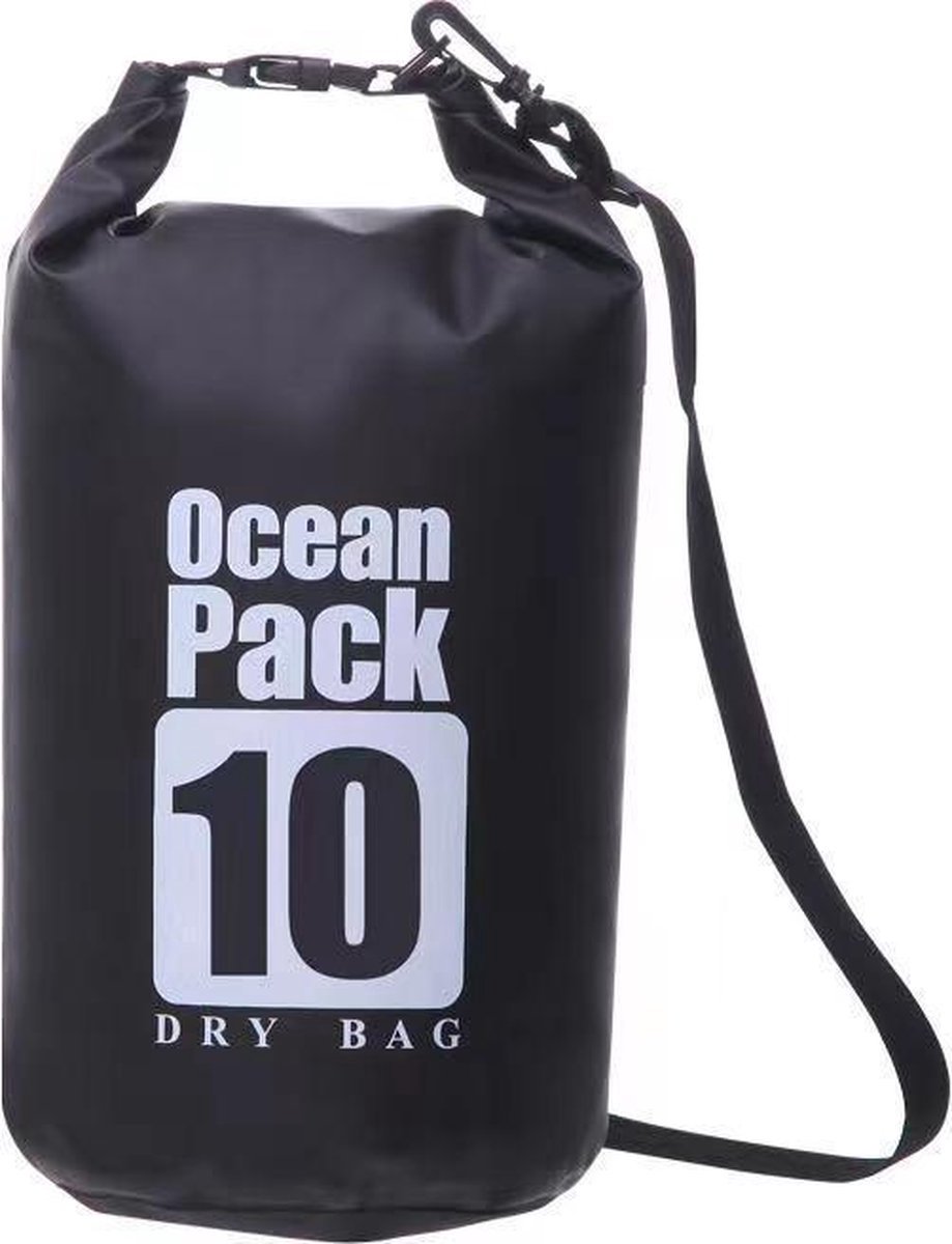 Waterdichte Tas - Dry bag - 10L - Zwart - Ocean Pack - Dry Sack - Survival Outdoor Rugzak - Drybags - Boottas - Zeiltas