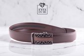 Ceinture en cuir marron sans trous avec boucle automatique pour homme (modèle N049)