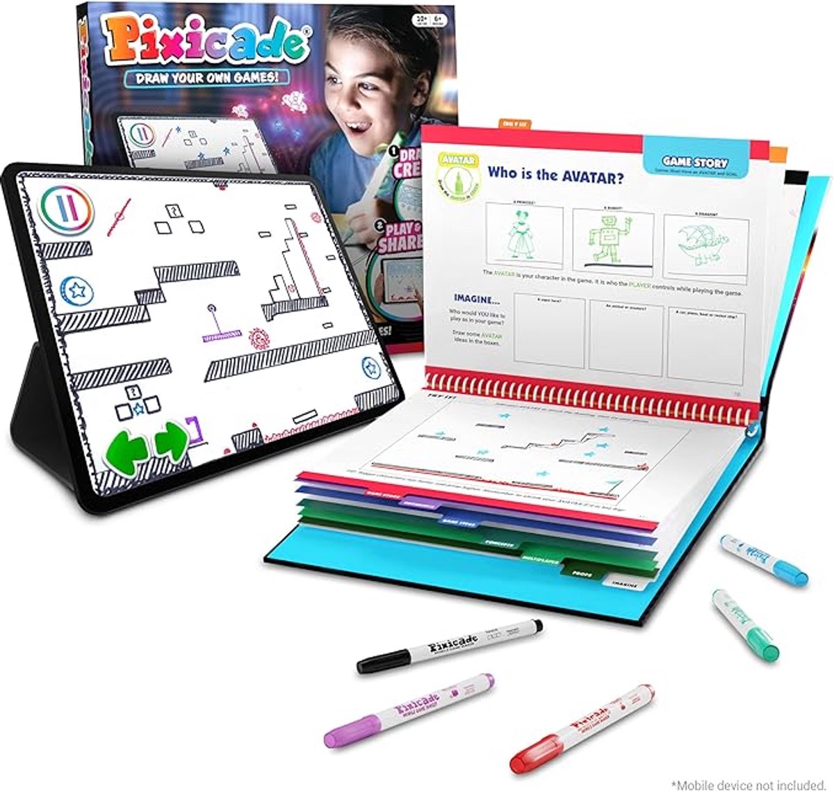 Pixicade Teken & Speel – Verander Je Tekening in een Game – Kleurboek - App voor iOS & Android – Educatief STEM Speelgoed