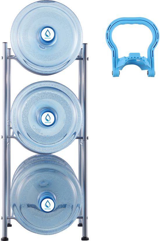5 Niveaus Waterkanhouder, 5 Gallon, Enkele Rij Waterflessenrek Compatibel 5 Flessen Compatibel Keuken Kantoor Woonkamer Zwart Si Xi