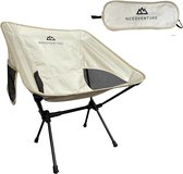 needventure® Campingstoel - Strandstoel - Visstoel - Vouwstoel - Opvouwbaar - Inklapbaar - Lichtgewicht - Beige Wit