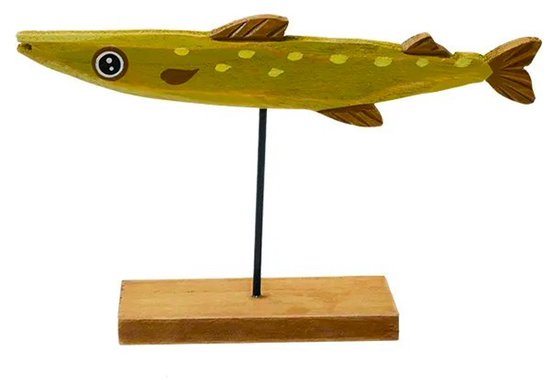 Nordic Design: Poisson en bois sur pied - Modèle 3
