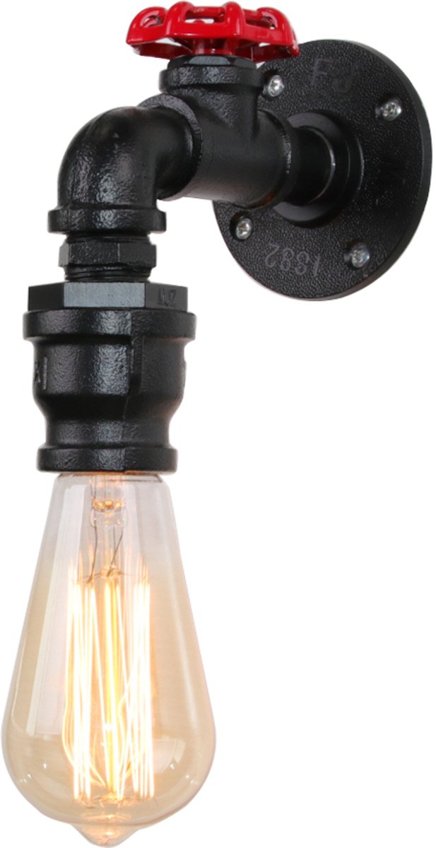 Wandlamp Industrieel Binnen E27 Muurverlichting voor Slaapkamer Woonkamer Garage Zwart