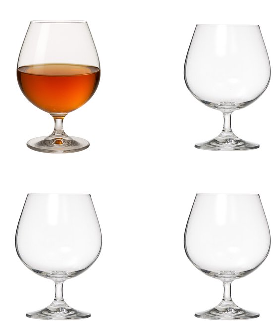 Secret de Gourmet cognacglazen - 4x stuks - 400ml - kristal - glazen set - cognac/likeur