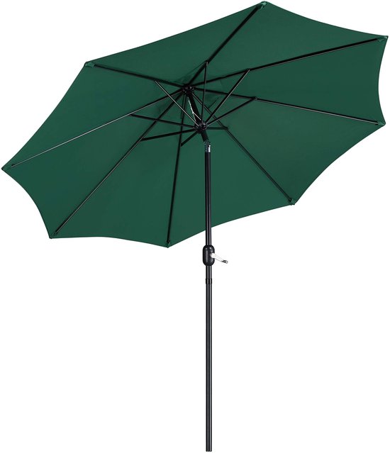 Yaheetech Parasol 240 x 270 cm tuinscherm rond parasol met zwengel UV