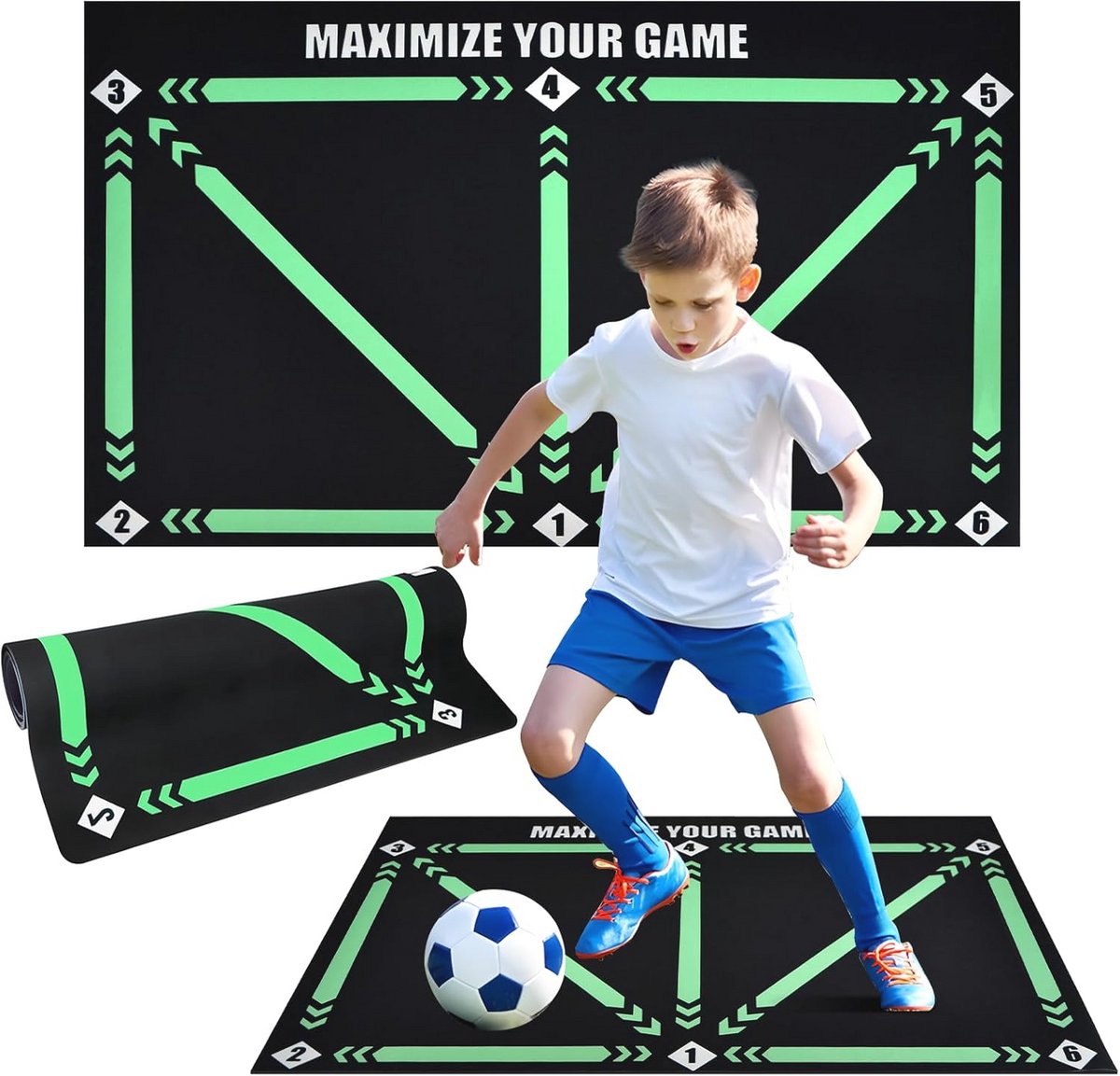 Voetbal Trainingsmat voor Kinderen - Antislip en Stil, Verbeter Voetbalvaardigheden en Balcontrole