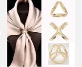 Rivoir by Be Your Sense Sjaalring - 4 stuks - sjaalclip - sjaalklem - sjaalbinder - 2 goud en 2 zilverkleurig