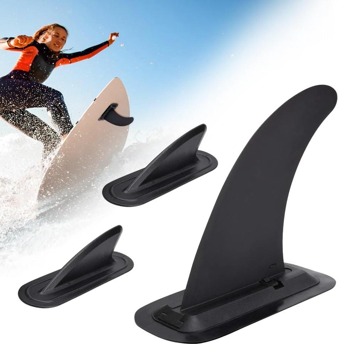 3 stuks Afneembare VIN voor SUP Board - Middenvinnen reservevinnen - SUP-accessoires voor paddleboard, longboard en surfboard