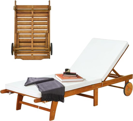 PillowPrim Tuinmeubelmatras, voor ligstoel, ligstoelen, balkon, outdoor, ligkussen, kussen, bank, zitkussen, asgrijs, 204x60 cm