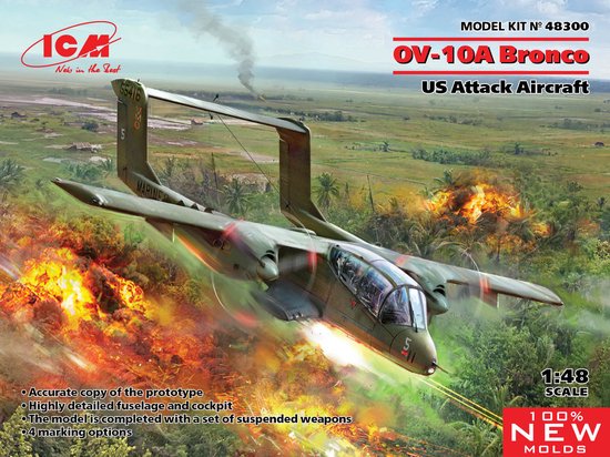 ICM Modelbouwpakket Militaire voertuigen - 48300 OV-10 , US Attack Aircraft Plastic - 1:48 - Modelbouw