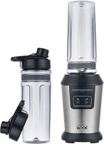 MOA Blender To Go - Smoothie Maker met 2 Tritan Bekers van 600ml - Mini Blender - 800W - RVS - Zilver
