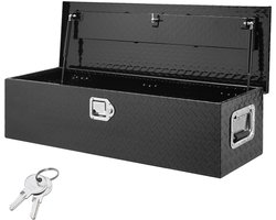 Gereedschapskist - Vrachtwagen opbergkist - 83 L Inhoud - Afsluitbaar - 99 x 33 x 25,4 cm - Draagvermogen 39 kg - Voor vrachtwagenbak/pick-up, camper, auto - Zwart