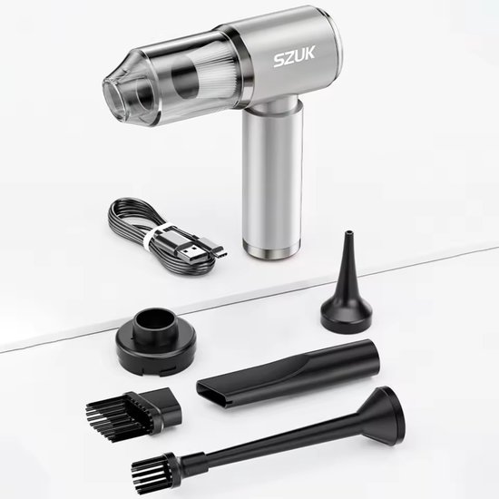 Draadloze Handstofzuiger, 4-in-1 Mini Auto Stofzuiger Stofblazer, 25.000 Pa Krachtige Krachtige Zuigkracht borstelloze motor, 6000mAh batterij, 1-touch leegmaken, EVA-tas, voor auto/thuis Zwart