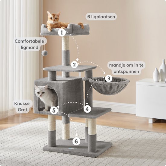 Grattoir pour chats de grande taille - Grattoir à plusieurs niveaux - 110 cm de haut