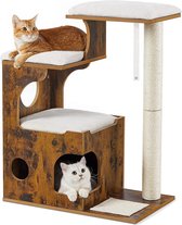 Bol.com ACAZA Krabpaal - Krabpaal voor Katten - Krabpaal Hout - 86 cm - Bruin - Kattenkrabpaal - Kattenboom - Krabpalen - Katten... aanbieding
