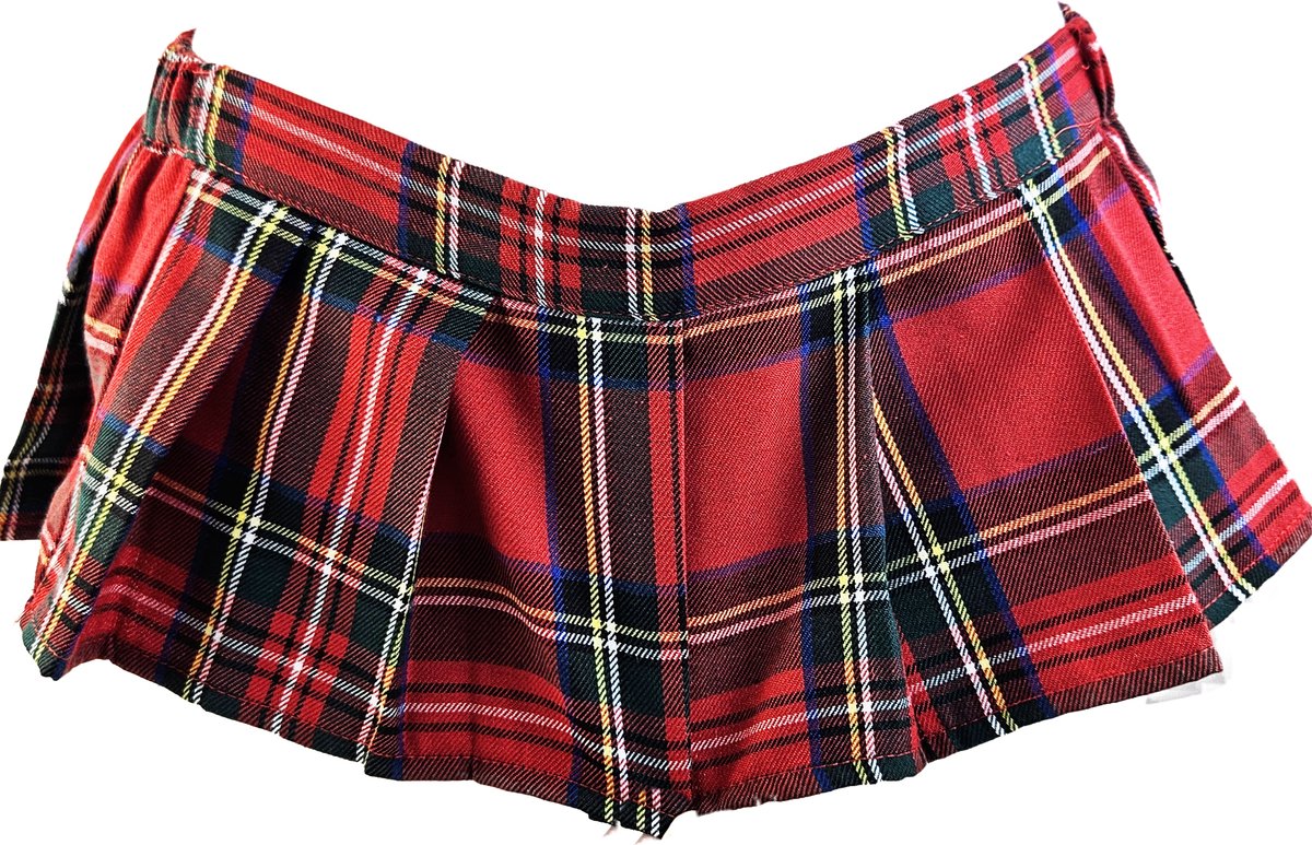 BamBella® - Ultra korte Mini rok - Maat S/M -Erotische rollenspel kleding Rood ruiten