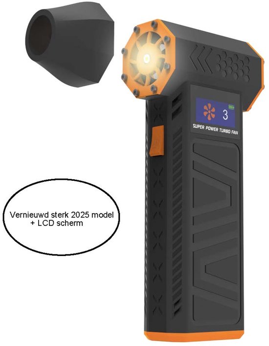 Mini blower air duster met display, turbo fan, stofzuiger en USB-C oplader – krachtig en compact voor thuis en werk