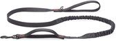 Beeztees Parinca Premium Elastische Hondenriem - Hondenlijn - Weersbestendig - Nylon - Zwart - 180cmx25mm