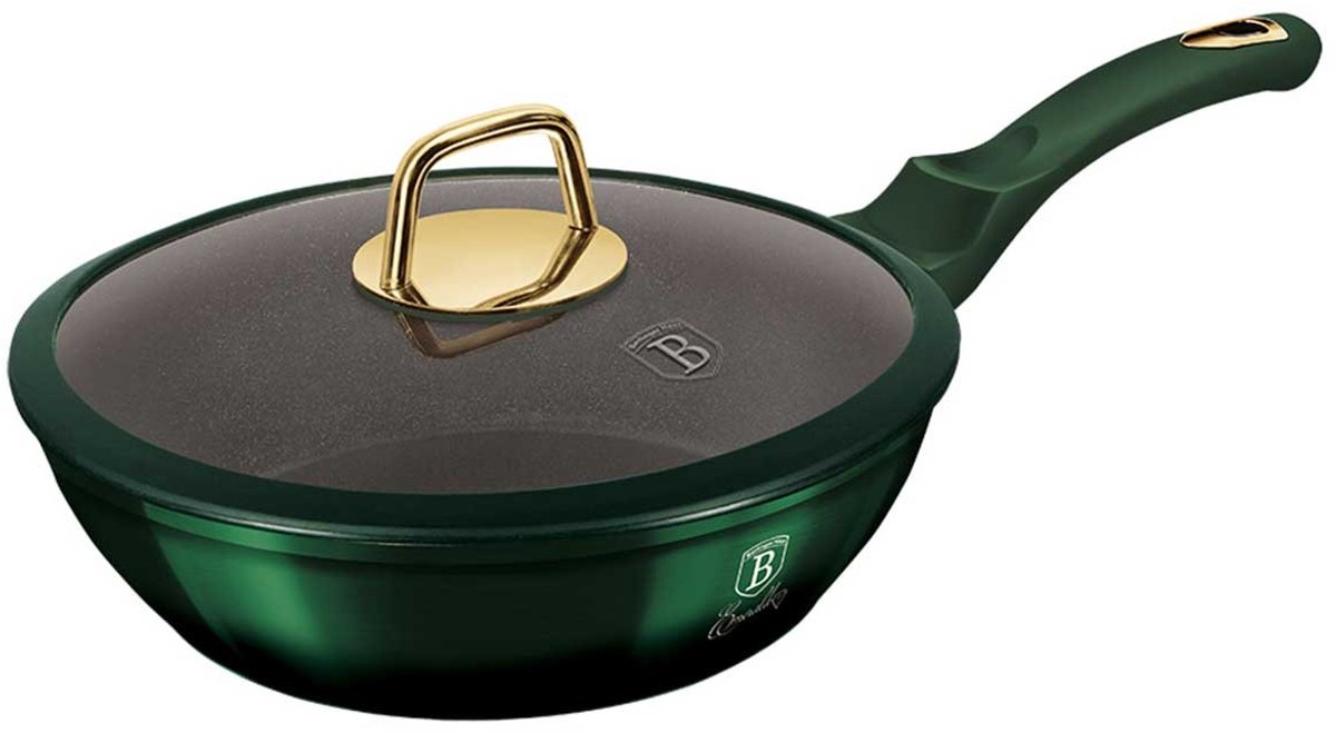 Berlinger Haus Emerald Serie - Titaan Koekenpan - 24cm - Soft Touch Handgreep - Groen