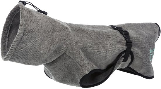 Trixie badjas hond badstof grijs 60 cm